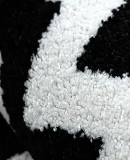 Koberce a koberečky Dywany Lusczow Kusový koberec SKETCH ALEX bílý/ černý - cikcak, velikost 160x220