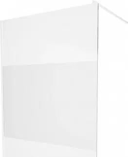 Sprchové zástěny MEXEN/S KIOTO Sprchová zástěna WALK-IN 80 x 200 cm, transparent/dekor 8 mm, bílá 800-080-101-20-35