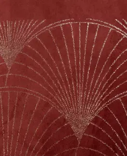 Dekorační ubrusy Sametový středový ubrus s lesklým potiskem v cihlové barvě