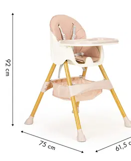 Jídelní židličky Jídelní židlička 2v1 POPPY EcoToys růžová