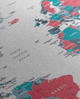Obrazy mapy Obraz mapa světa s pastelovým nádechem