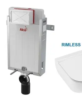 WC sedátka ALCADRAIN Renovmodul předstěnový instalační systém bez tlačítka + WC JIKA MIO + SEDÁTKO SLIM AM115/1000 X IO1