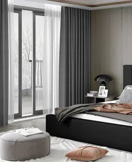 Postele Artelta Manželská postel AUDREY s úložným prostorem | 140 x 200 cm Barva: Černá / Soft 11