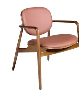 Designové a luxusní židle do pracovny a kanceláře Estila Masivní hnědé křeslo Vita Naturale s eko-koženým čalouněním 75cm