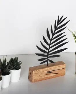  Hanah Home Kovová dekorace Palm Leaf 27 cm černá