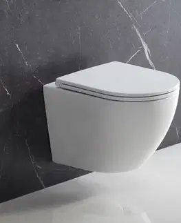 Záchody OMNIRES OTTAWA mísa Rimless včetně sedátka s slow, 49 x 37 cm bílá lesk /BP/ OTTAWAMWBP