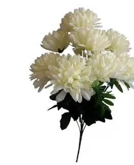 Květiny Umělý svazek Chryzantém, krémová, výška 58 cm