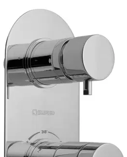 Koupelnové baterie SAPHO RHAPSODY podomítková sprchová termostatická baterie, 2 výstupy, chrom 5585T