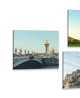 Sestavy obrazů Set obrazů pro milovníky Francie