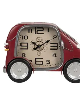 Hodiny Retro nástěnné hodiny v designu červeného auta - 33*9*21 cm / 1*AA Clayre & Eef 6KL0677