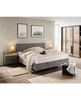 Manželské postele Kontinentální postel Magic, 160x200cm,šedá