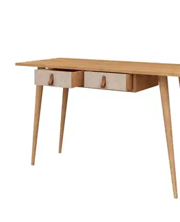 Psací stoly Kalune Design Psací stůl SOOMIN šedý/dub