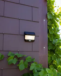 Solární lampy na zeď LUTEC LED solární nástěnné světlo Try se senzorem pohybu