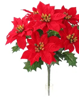 Vánoční dekorace Umělá vánoční Poinsettie červená, 30 cm