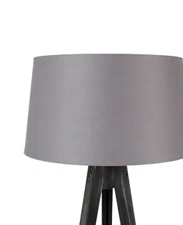 Stojaci lampy Stativ černý s plátěným odstínem Tmavě šedá 45 cm - Stativ Classic