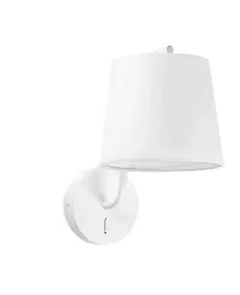Nástěnná svítidla s látkovým stínítkem FARO BERNI nástěnná lampa, bílá