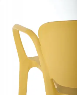 Jídelní sety Stohovatelná jídelní židle K491 Halmar Hořčicová