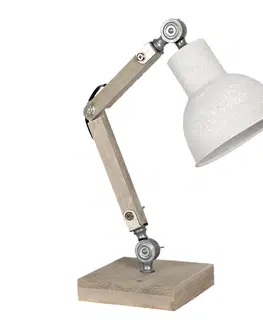 Lampy Dřevěno-kovová stolní lampa Amaury - 15*15*47 cm E27/max 1*60W Clayre & Eef 6LMP494N