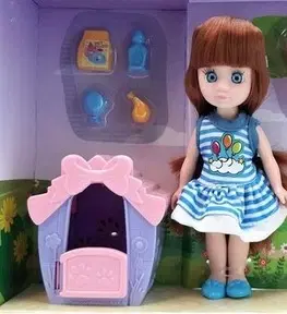 Hračky panenky WIKY - Panenka a pes s boudou 15cm - mix produktů