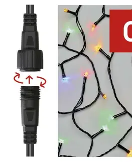 LED řetězy EMOS Standard LED spojovací vánoční řetěz, 5 m, venkovní i vnitřní, multicolor D1AM02