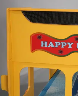 Postele Artplast Dětská patrová postel HAPPY BUS | žlutý