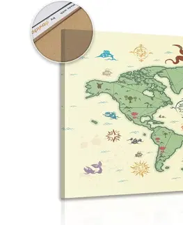 Obrazy na korku Obraz na korku originální mapa světa
