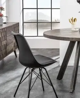 Jídelní stoly LuxD 21519 Kulatý jídelní stůl Thunder, 120 cm, šedé mango závěsné svítidlo