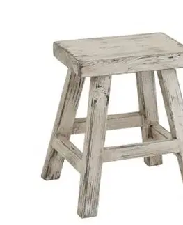 Stoličky Dřevěná bílá stolička Ibiza - 40*37*45cm J-Line by Jolipa 1169