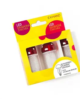 LED žárovky Exihand LED Blistr FILAMENT Muchomůrka červená 3 žárovky 20V/0,2W