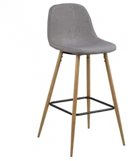 Barové židle Actona Barová židle Wilma III světle šedá/dřevo 2