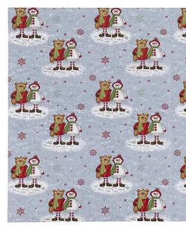 Ubrusy BO-MA Trading Vánoční ubrus gobelín Medvědi, 100 x 100 cm