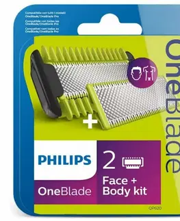 Zastřihovače vlasů a vousů Výměnné břity pro Philips OneBlade QP620/50, 2+1 ks