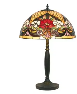 Stolní lampy Artistar Stolní lampa s květinovým vzorem ve stylu Tiffany