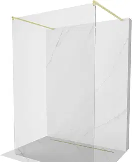 Sprchové zástěny MEXEN/S Kioto samostatně stojící sprchová zástěna 130 x 200, transparent 8 mm, zlatál kartáčovaná 800-130-002-55-00