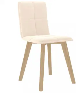 Židle Jídelní židle 2 ks látka / buk Dekorhome Krémová