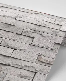 Tapety s imitací cihly, kamene a betonu Fototapeta stylový kamenný obklad