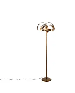 Stojaci lampy Vintage stojací lampa zlatá 3-světlo - Botanica