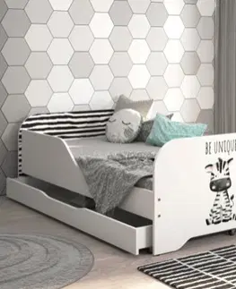 Dětské postele Dětská postel 140 x 70 cm s motivem zebry