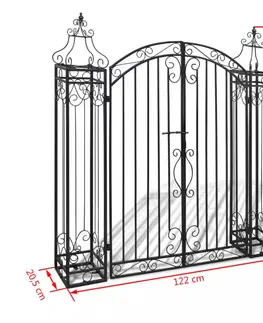 Zahradní potřeby Okrasná zahradní brána kov Dekorhome 134 cm