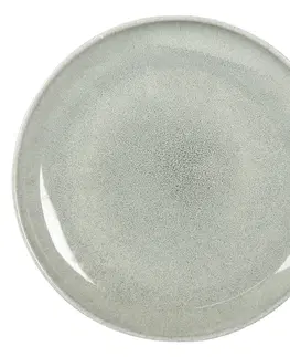 Talíře Zeleno-šedý keramický talíř Kasey - Ø 28*3 cm Clayre & Eef 6CEFP0099