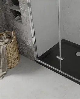 Sifony k pračkám MEXEN/S Lima sprchový kout zalamovací dveře 120 x 90, transparent, chrom + Flat černá vanička se sifonem 856-120-090-01-00-4070