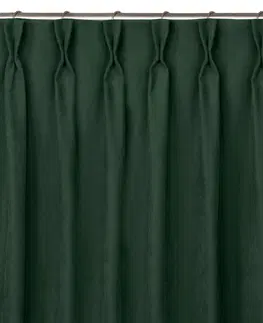 Záclony HOMEDE Závěs MILANA klasický flex 7,5 cm s dvojitým záhybem zelený, velikost 220x245