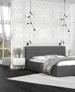 Postele FDM Čalouněná manželská postel VIRGINIA | 160 x 200 cm Barva: Grafit