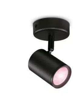 LED bodová svítidla Philips Stropní bodové svítidlo WiZ IMAGEO 8719514551930 LED GU10 4,9W 345lm 2200-6500K RGB IP20 CRI90 černé, stmívatelné