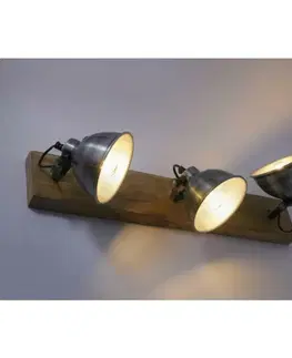 Industriální bodová svítidla LEUCHTEN DIREKT is JUST LIGHT Stropní svítidlo 3-ramenné v retro železném designu s nastavitelnými hlavami