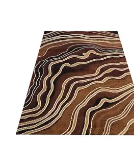 Moderní koberce Moderní hnědý koberec s abstraktním motivem