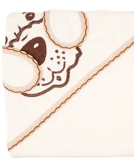 Ručníky New Baby Osuška s kapuckou Pejsek béžová, , 80 x 80  cm