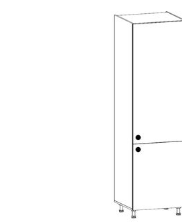 Kuchyňské linky MISAEL vysoká skříňka pro vestavnou lednici D60ZL pravá, korpus bílý, dvířka borovice andersen
