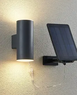 Solární lampy na zeď Lindby Lindby Maurun LED solární nástěnné světlo antracit