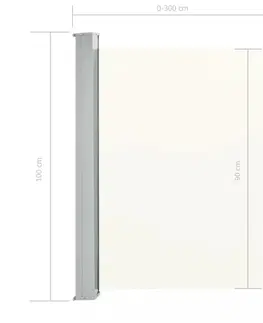 Markýzy Zatahovací boční markýza 100x300 cm Dekorhome Krémová